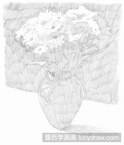 素描教程：一瓶花的画法