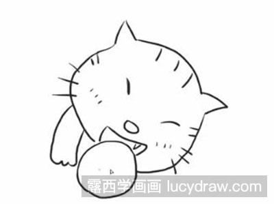 简笔画教程怎么画玩耍的猫