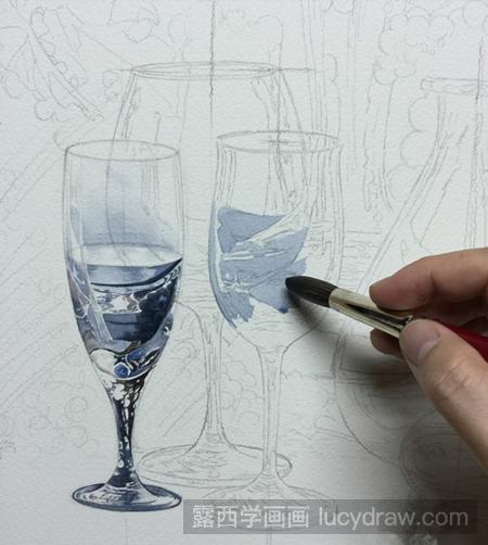 教你画一幅简单唯美的水彩画（杯子、葡萄）