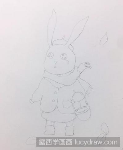 水彩画教程：教你画失恋哭泣的兔子小姐