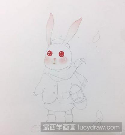 水彩画教程：教你画失恋哭泣的兔子小姐