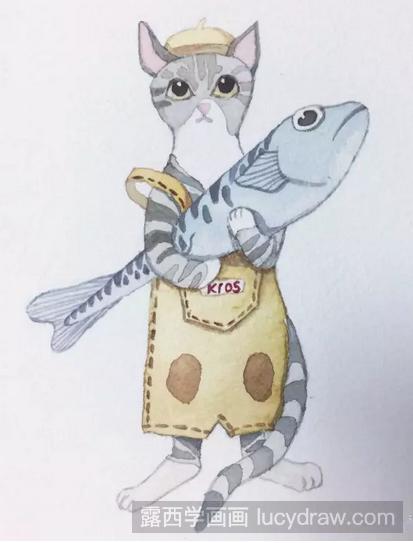 水彩画教程：教你画超级萌的猫咪