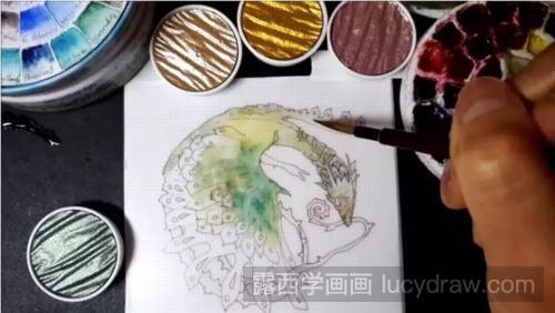 水彩画教程：中国神兽的画法