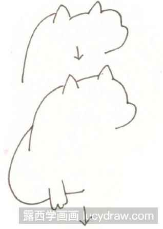 想着小鱼干的猫咪儿童画