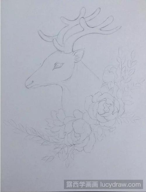 彩铅画教程：教你画一只梦幻的麋鹿