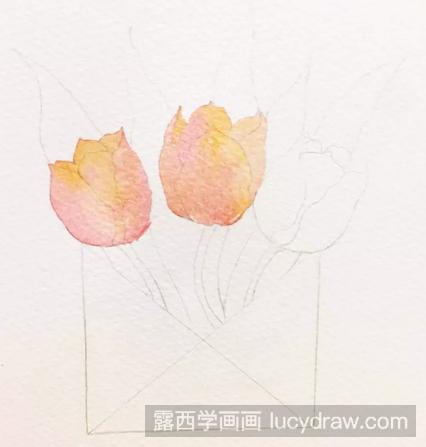 水彩画教程：教你画信封里的花朵