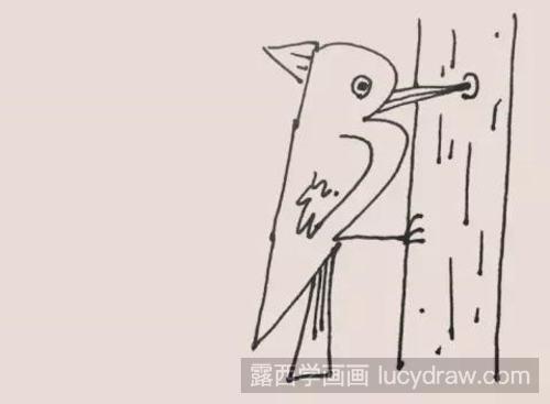 啄木鸟简笔画教程