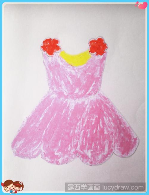 简笔画教程：教你画粉色公主裙