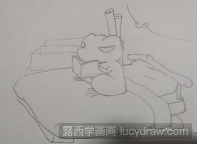 简笔画教程：教你画看书的旅行青蛙