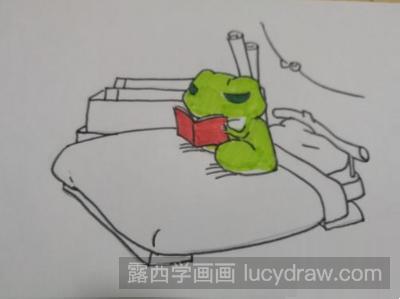 简笔画教程：教你画看书的旅行青蛙