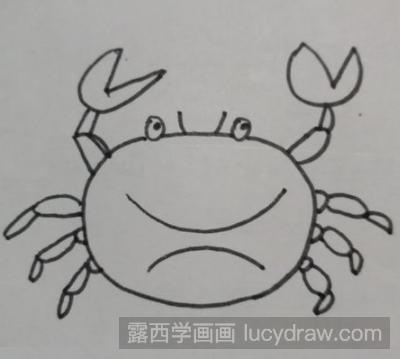 煮熟螃蟹简笔画图片