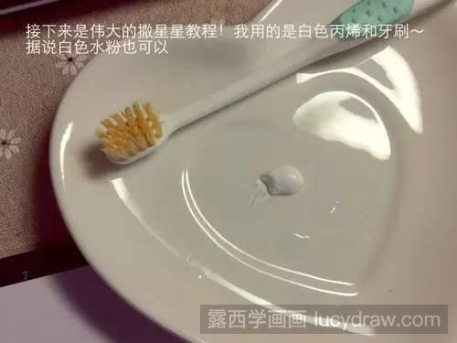 猫与星空水彩画教程