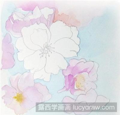 水彩画教程：淡化法画樱花