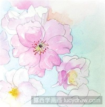 水彩画教程：淡化法画樱花