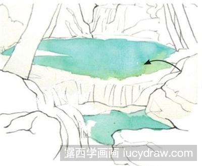 水彩画教程：山涧流水的画法