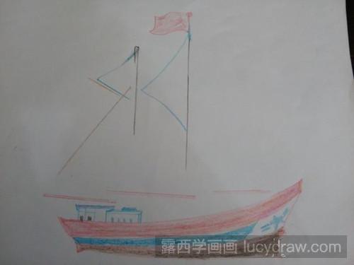 教你画彩色木帆船