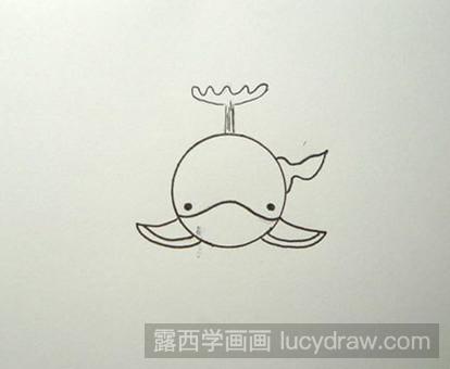 简笔画教程：教你画玩水的鲸鱼