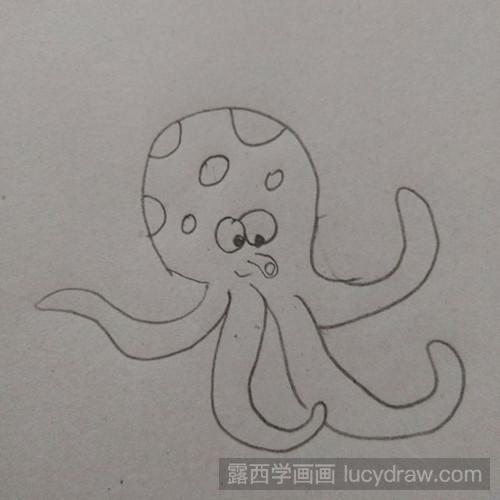 简笔画教程：教你画带星光的小章鱼