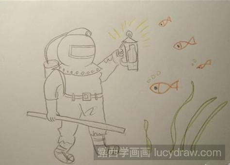 儿童画教程：教你画潜水员