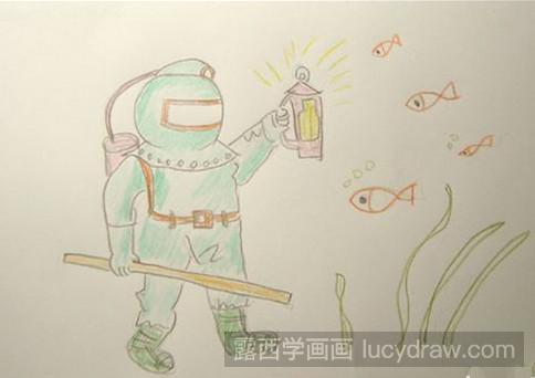 儿童画教程：教你画潜水员