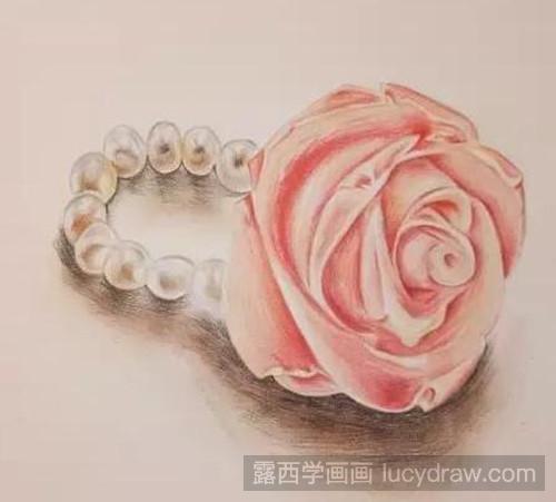 玫瑰饰品彩铅画教程