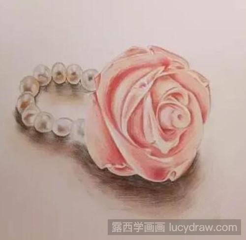玫瑰饰品彩铅画教程