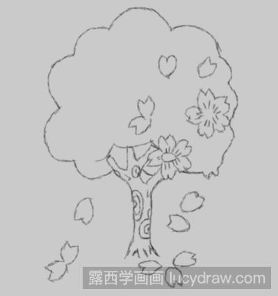 儿童樱桃树简笔画图片