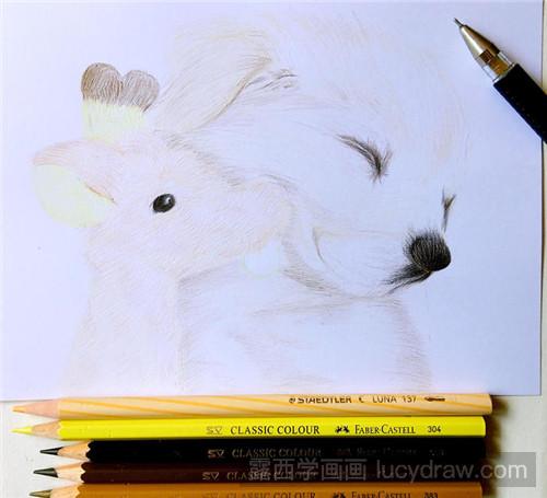彩铅画教程：狗狗与小鹿