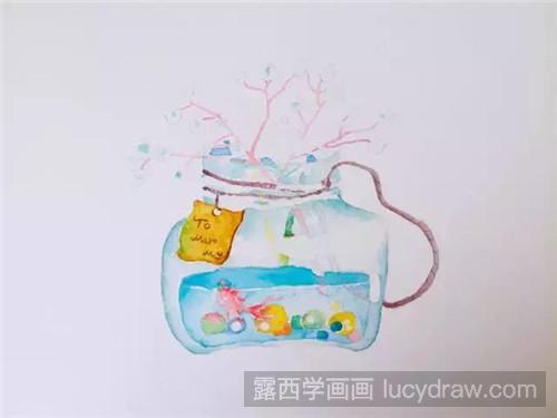 玻璃罐水彩画教程