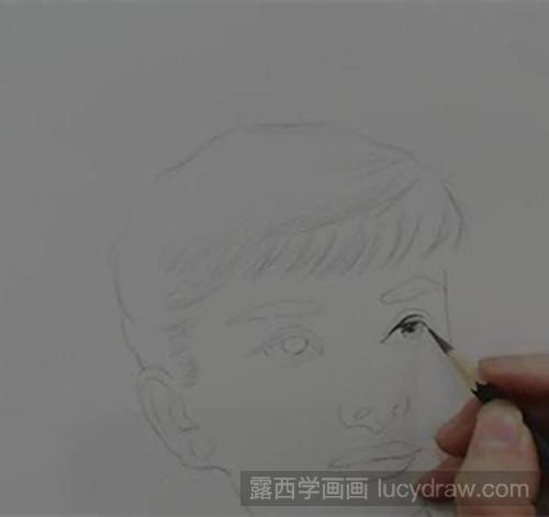 奥黛丽赫本素描教程