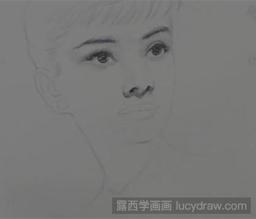 奥黛丽赫本素描教程