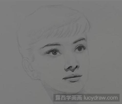 奥黛丽赫本素描教程