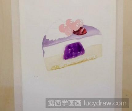 水彩画蓝莓蛋糕步骤教程