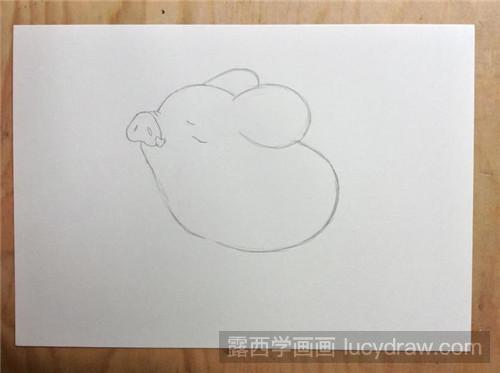 傲娇小萌猪彩铅画教程