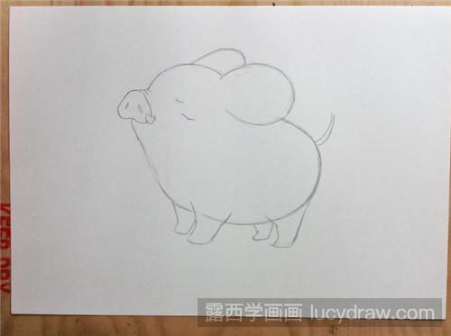 傲娇小萌猪彩铅画教程