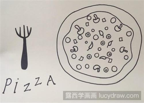 披萨饼儿童画教程