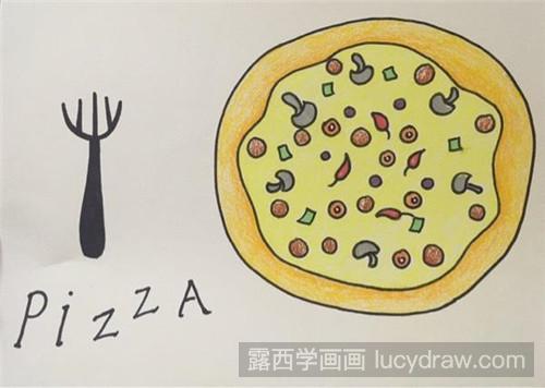 披萨饼儿童画教程