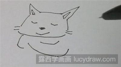 简笔画教程怎么画睡觉的猫咪