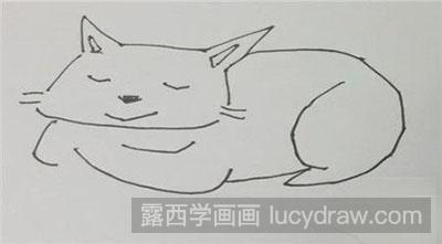 简笔画教程怎么画睡觉的猫咪