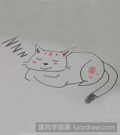 简笔画教程怎么画睡觉的猫咪