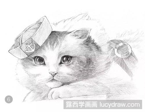 可爱猫咪素描教程