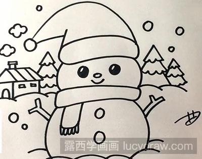 简笔画可爱的雪人