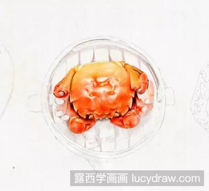 彩铅画教程：教你画螃蟹