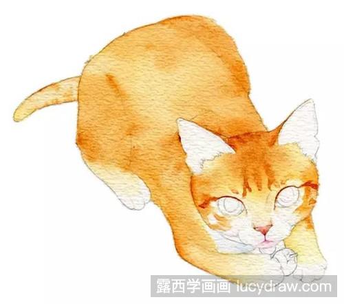 贪吃猫水彩画教程