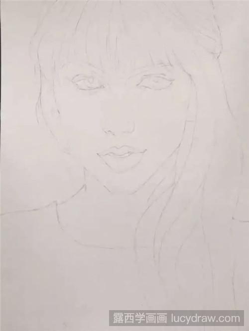 女神Taylor Swift彩铅画教程