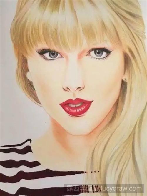 女神Taylor Swift彩铅画教程