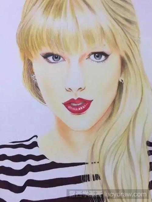 女神Taylor Swift彩铅画教程