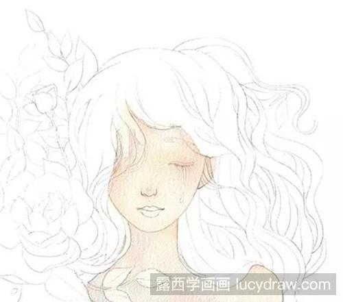 流泪的姑娘插画教程