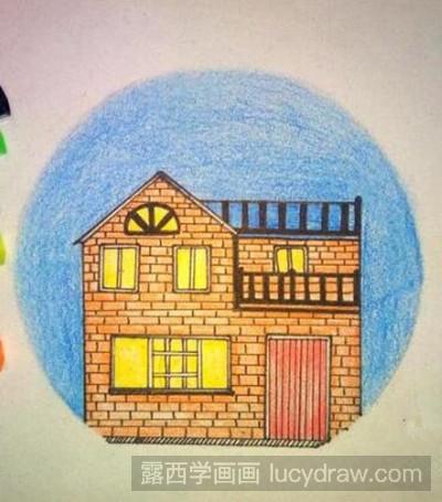 小房子彩铅画教程