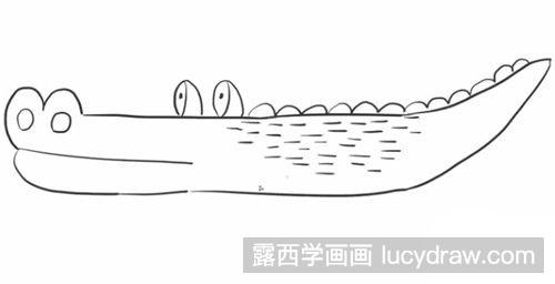 怎么绘制简笔画长长的鳄鱼